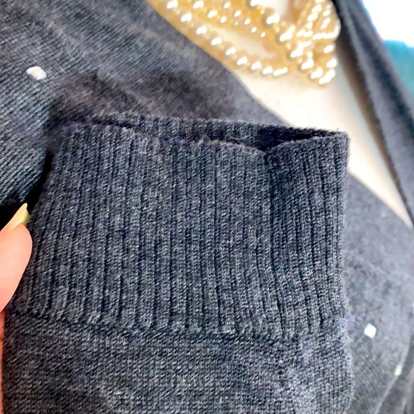 Calvin Klein gray wool blend open front sweater with rhinestones - Picture 7 of 9